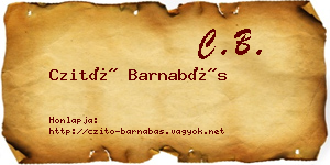 Czitó Barnabás névjegykártya