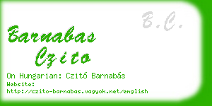 barnabas czito business card